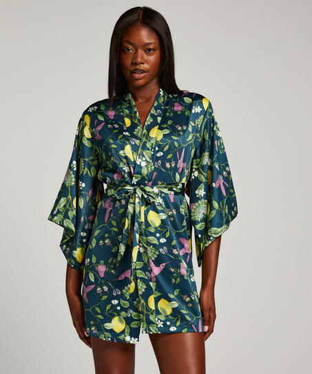 Satynowe kimono, Niebieski
