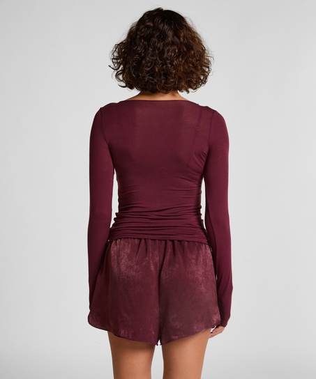 super miękka top z kaszmirem z dekoltem w ł&oacute;dkę, Fioletowy