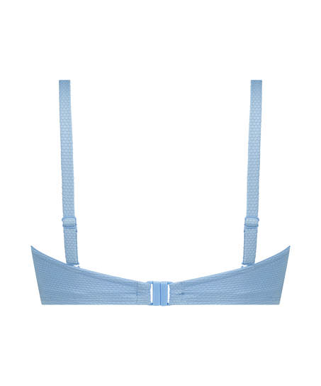 G&oacute;ra od bikini push-up z fiszbinami, z falowanym brzegiem, miseczki A &ndash; E, Niebieski