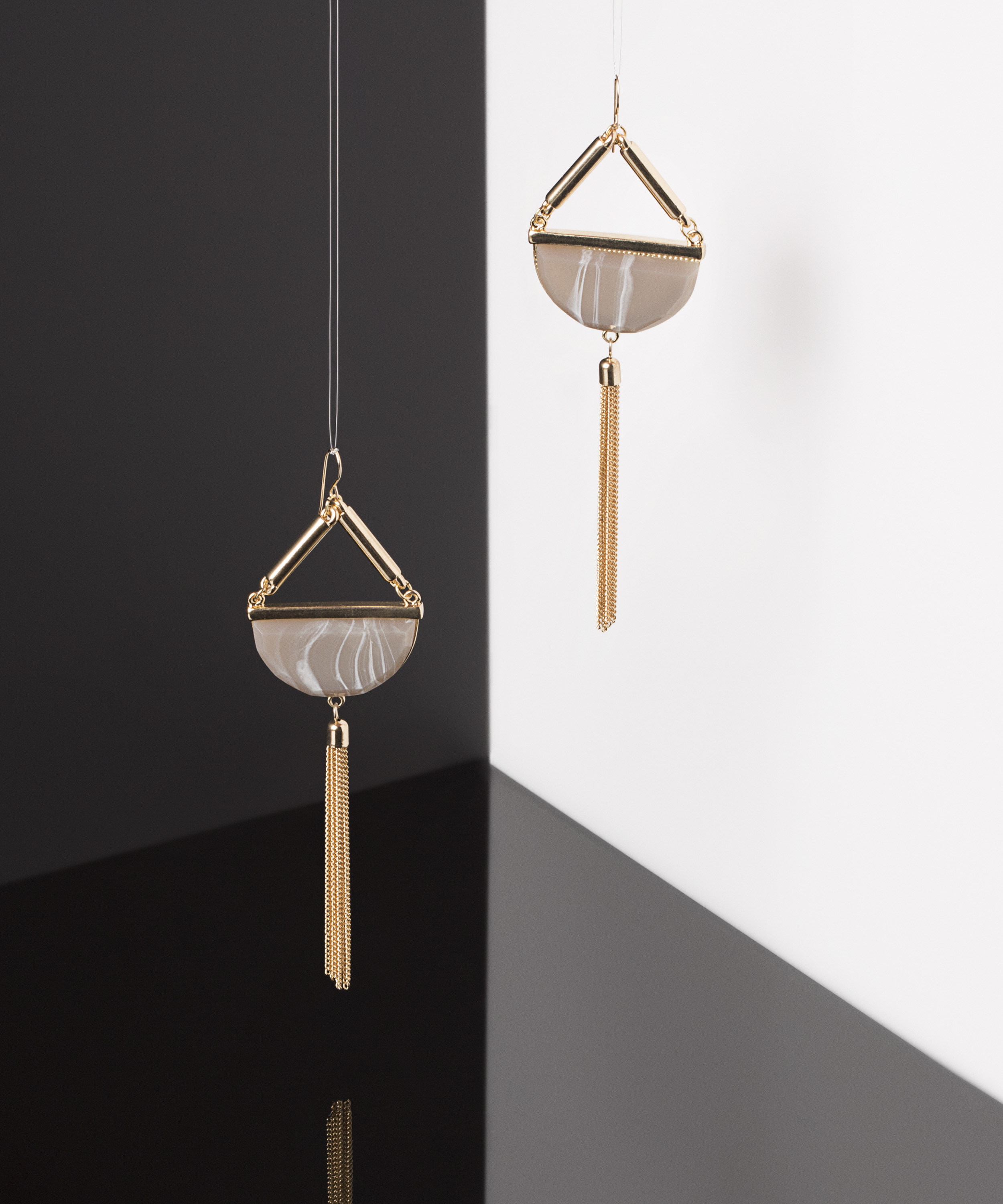 Marble Statement Earrings, Ż&oacute;łty, main