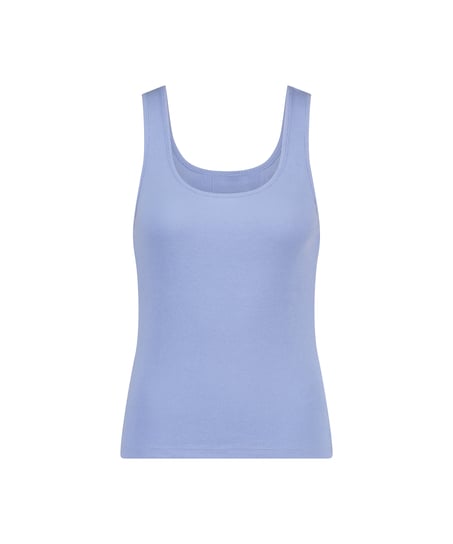 Koszulka bez rękaw&oacute;w z dżerseju, Niebieski