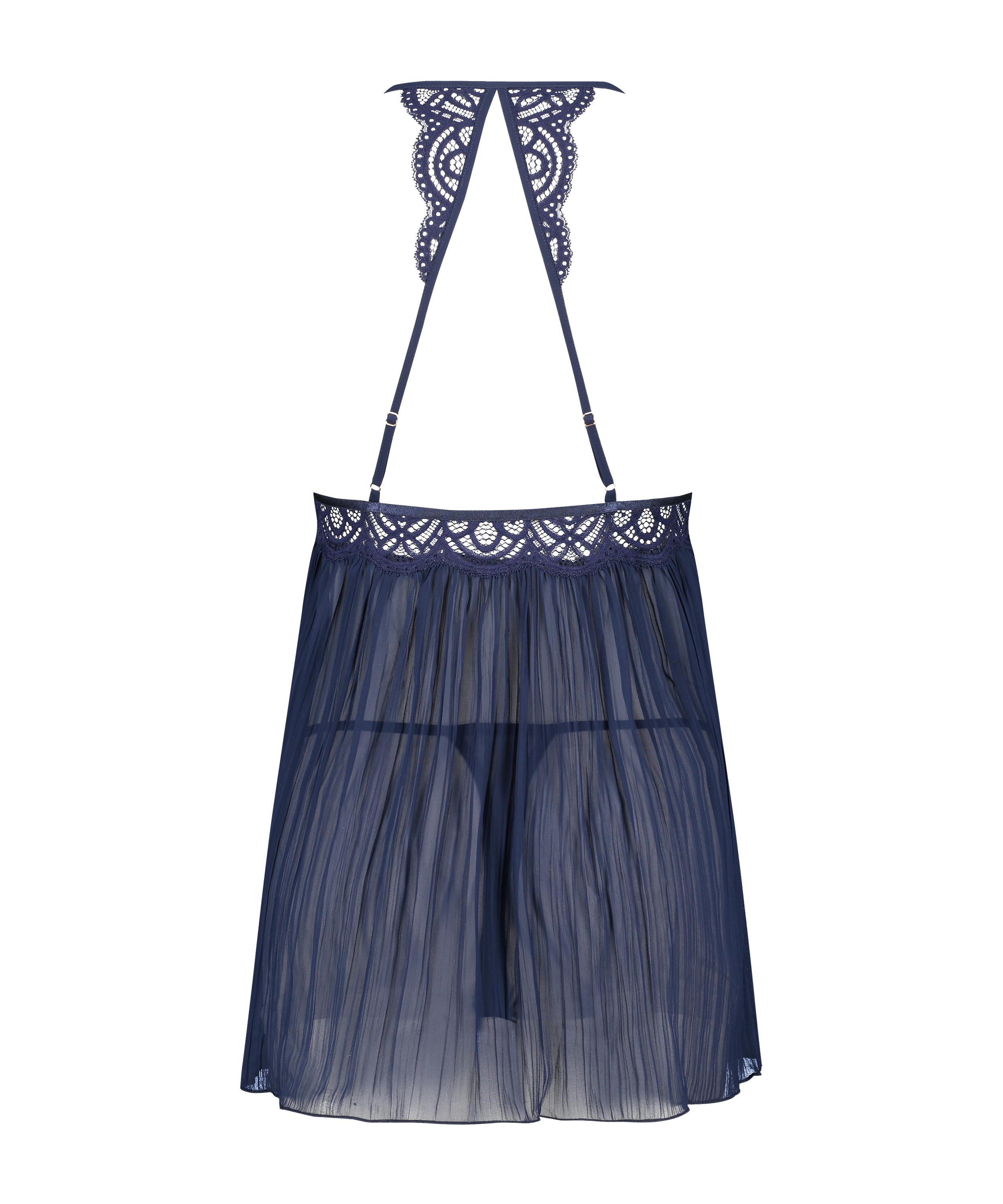 Szyfonowa sukienka babydoll, Niebieski, main