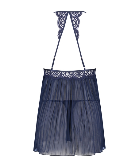 Szyfonowa sukienka babydoll, Niebieski