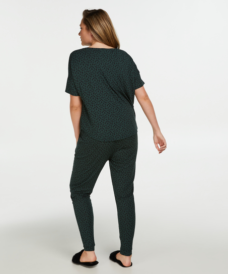 Loose-fitting Pajama Pants, Zielony
