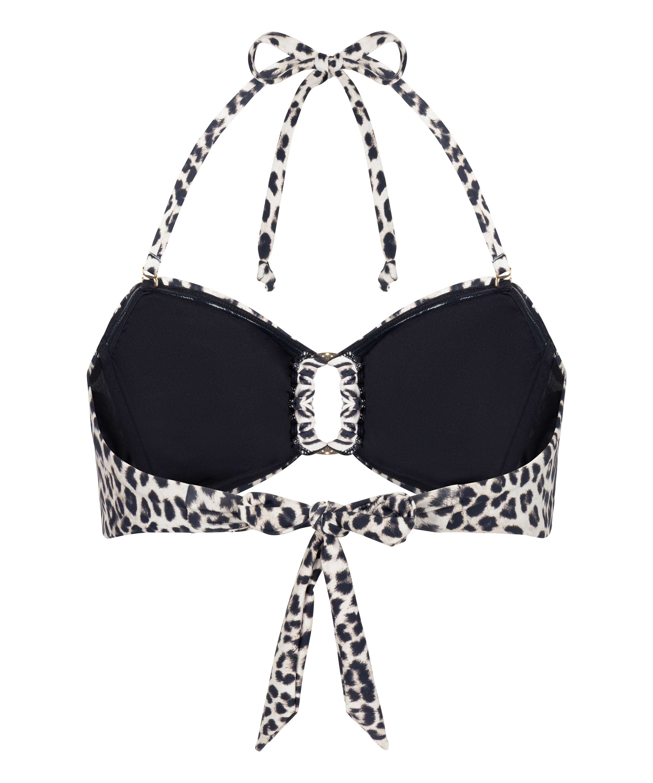G&oacute;ra od Bikini Bandeau Leopard, Czarny, main