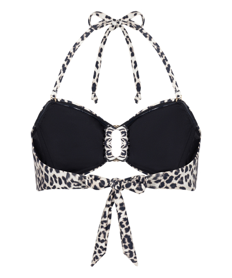 G&oacute;ra od Bikini Bandeau Leopard, Czarny