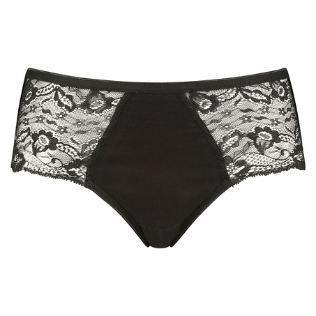 Koronkowe majtki midi Superslip, Czarny