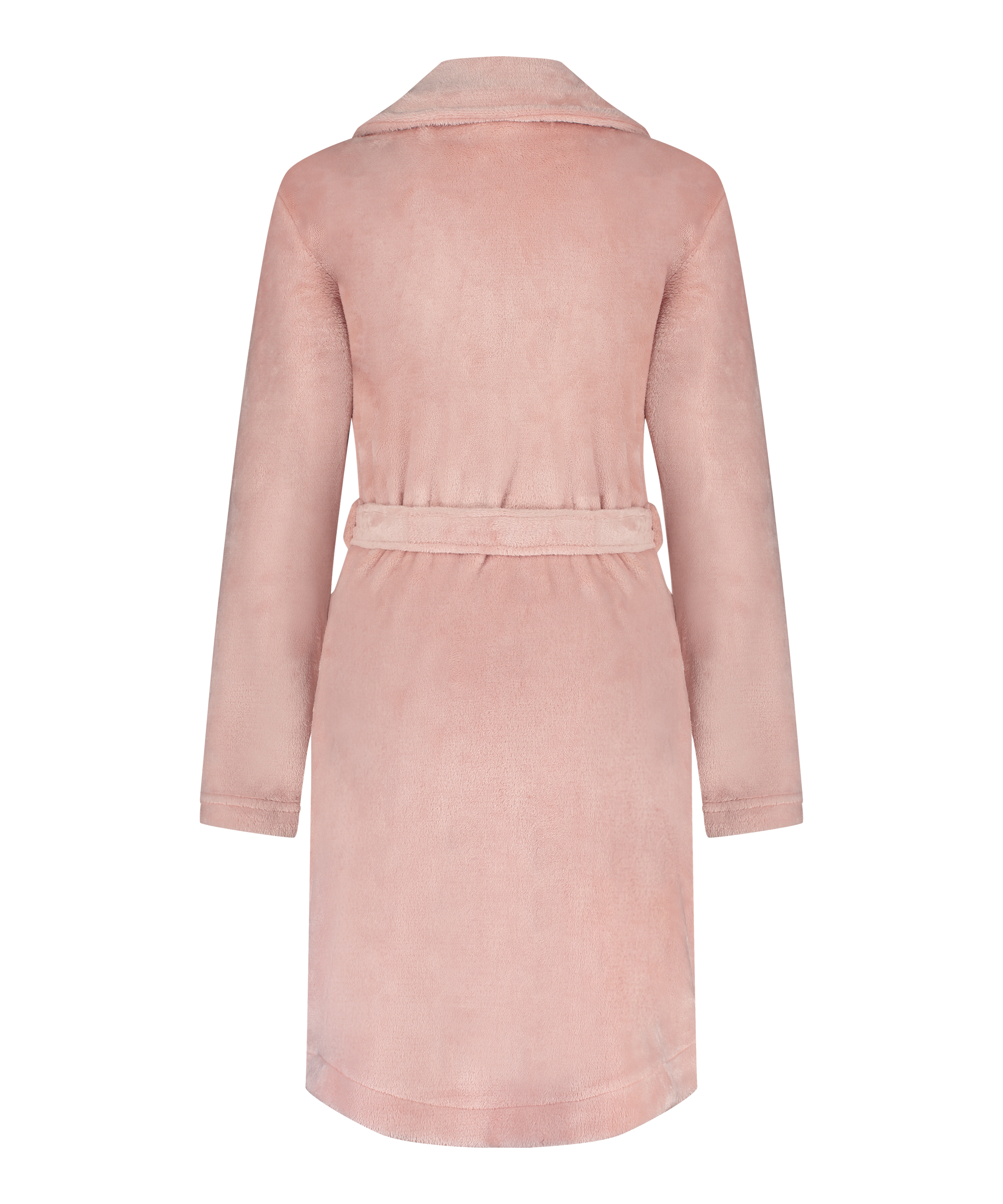 Szlafrok z polaru z zamkiem błyskawicznym, Różowy, main