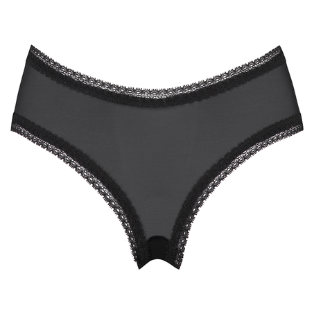 Zabrina V-shape Brazilian knickers, Czarny