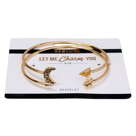 Star & Moon Bracelet Set, Żółty