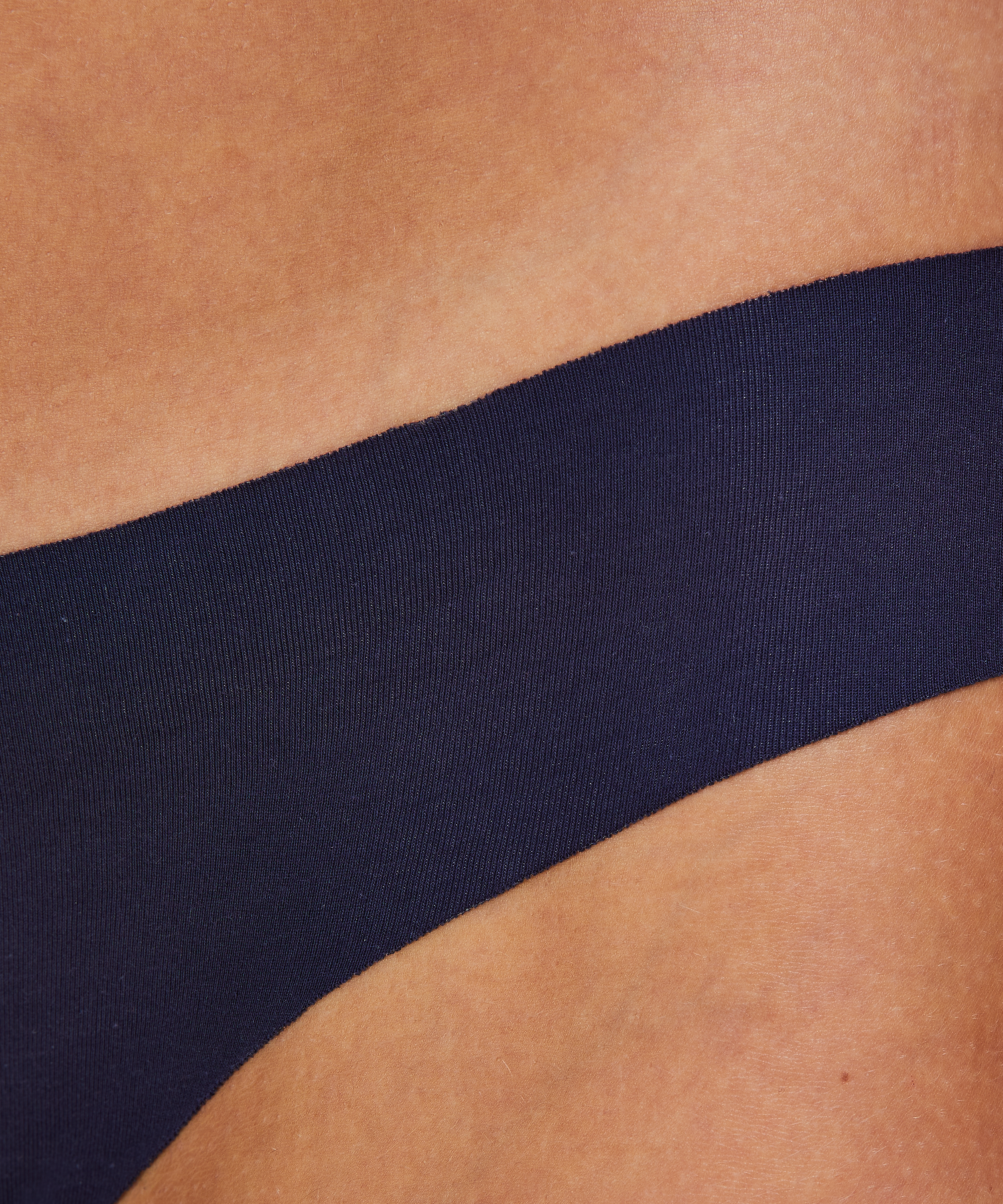 Niewidoczne pod ubraniem stringi bawełniane, Niebieski, main