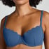 Usztywniany top bikini z fiszbinami Scallop, Niebieski