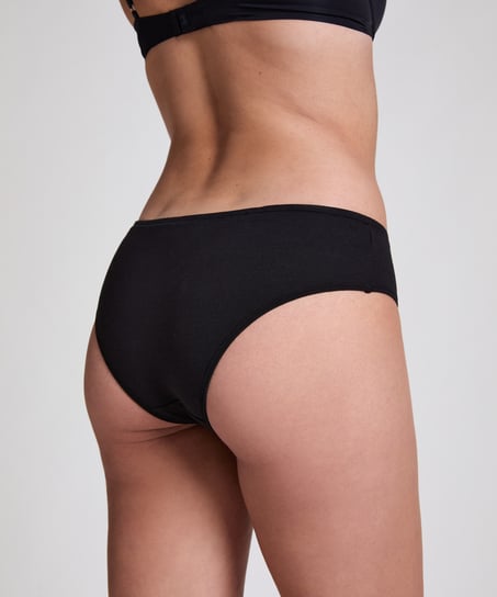 Majtki Brazylijskie Bawełniane Kira, Czarny