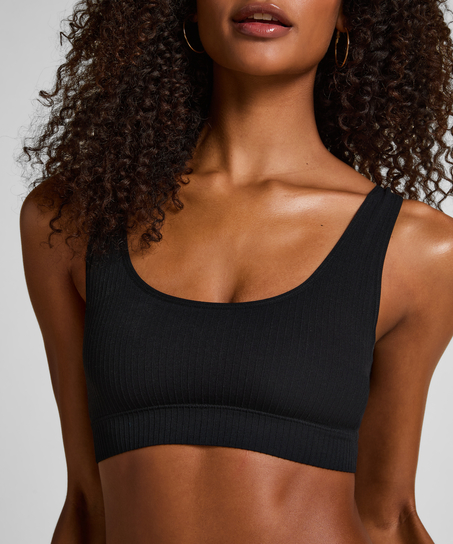 Braletka z dekoltem Dianne, Czarny