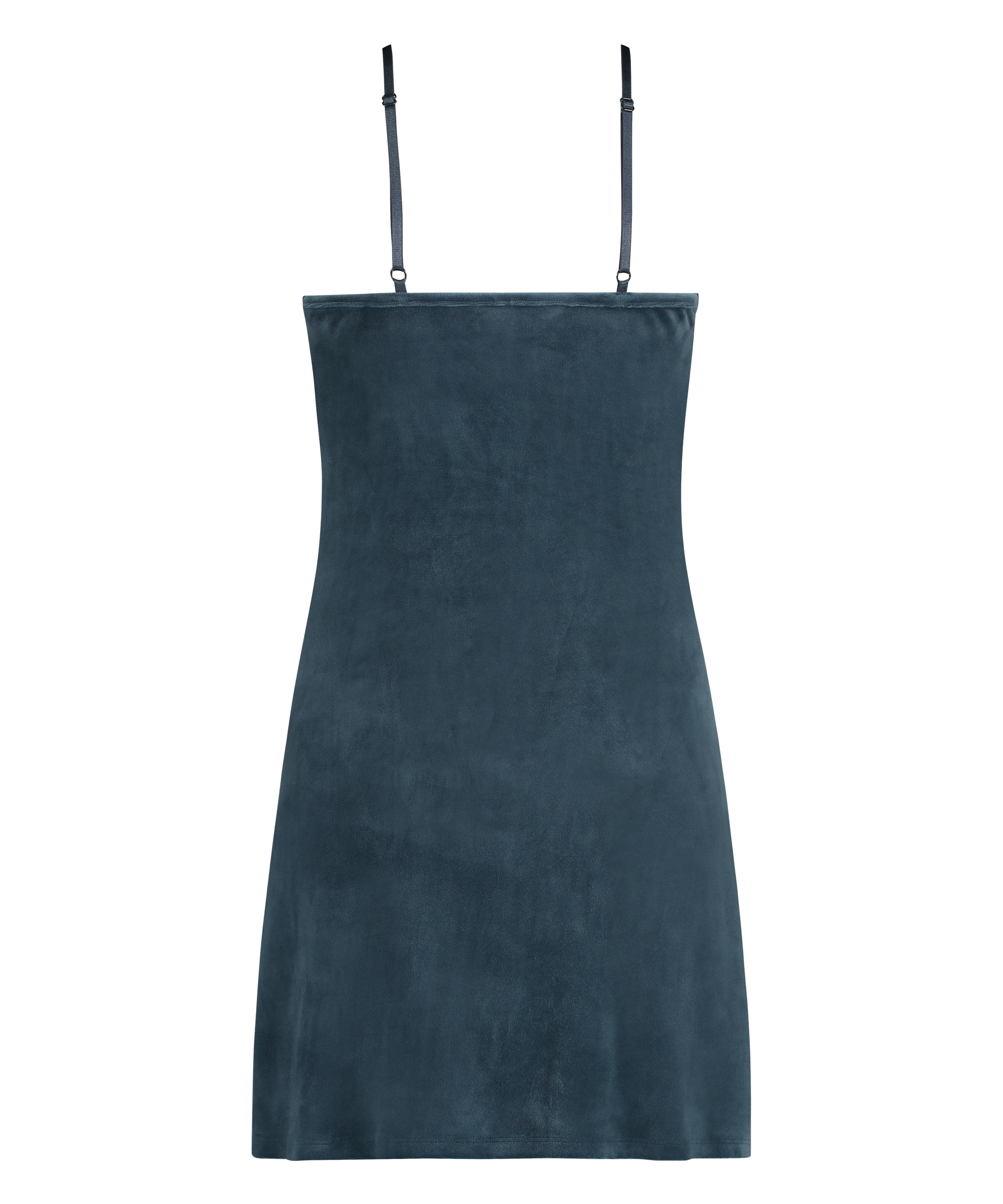 Koronkowa welurowa sukienka wsuwana, Niebieski, main