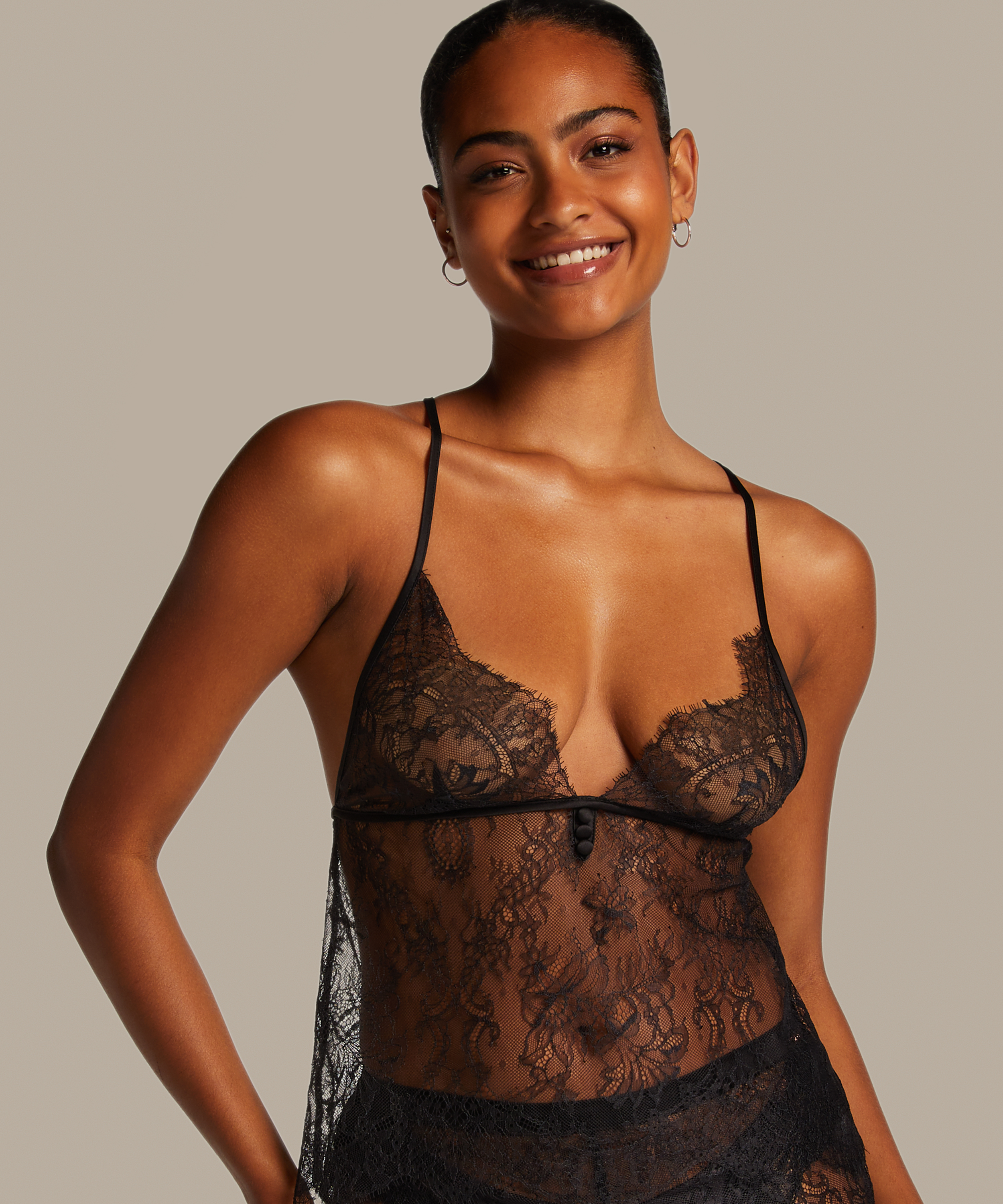Cami Lace Delphine, Czarny, main
