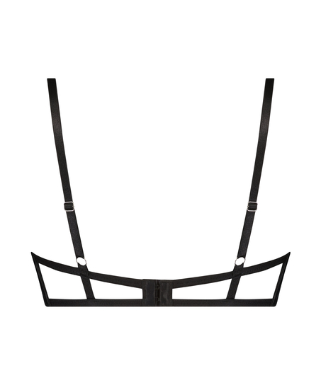 Usztywniony biustonosz demi z fiszbinami Monroe, Czarny