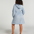 Fleece Bathrobe Short, Niebieski