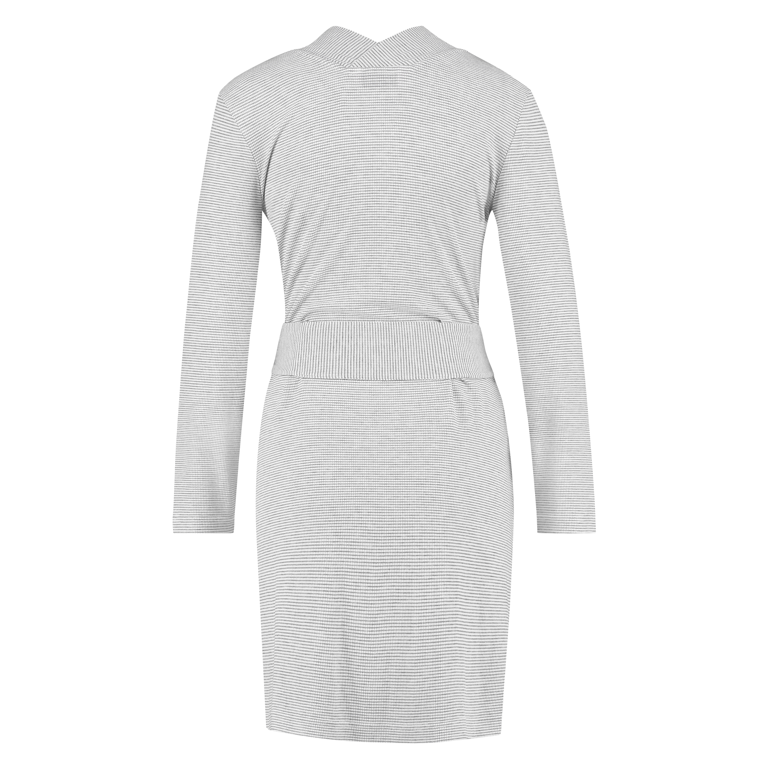 Rib stripe Bathrobe, Szary, main