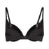 Usztywniony biustonosz push-up z fiszbinami Smooth, Czarny