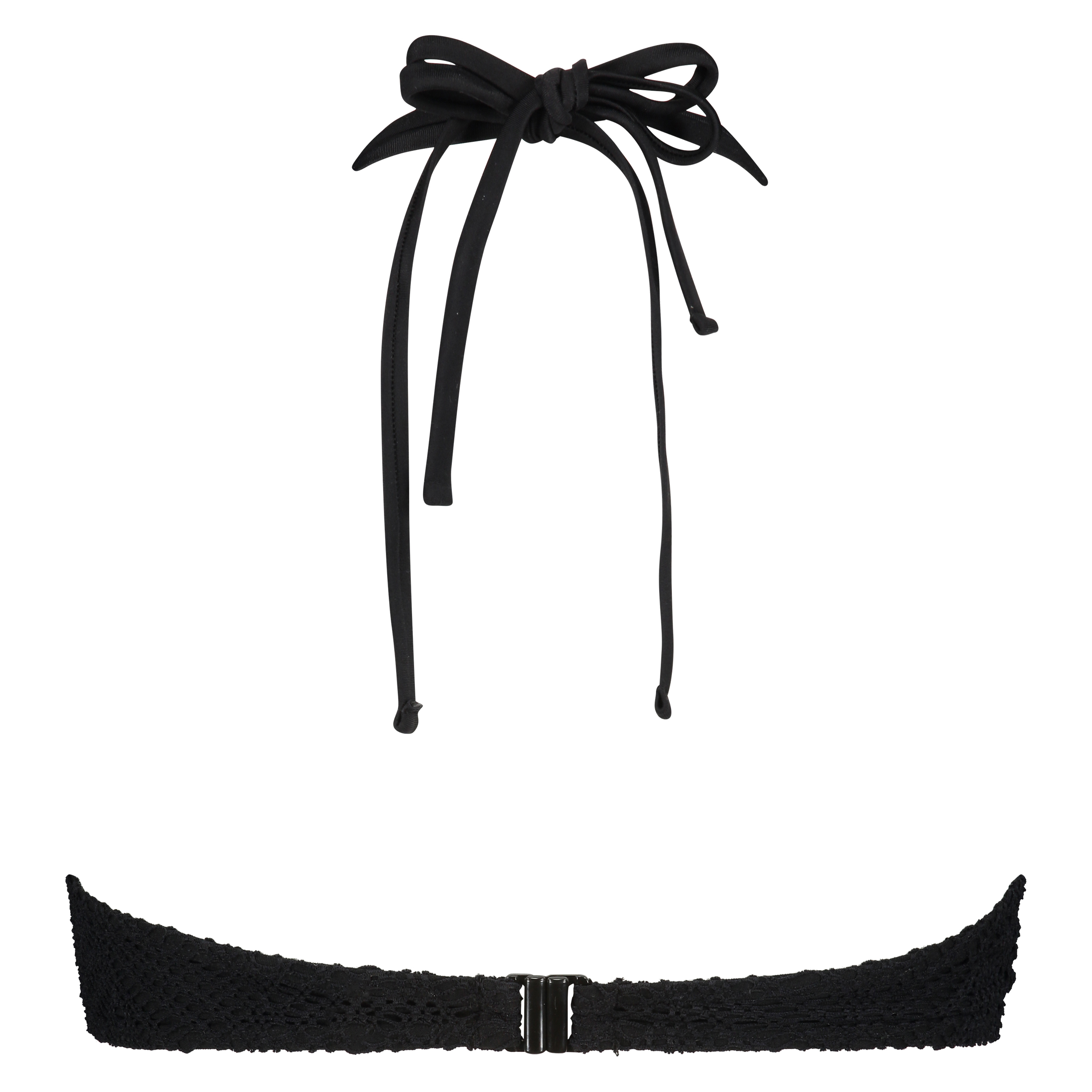 Crochet Bikini Top, Czarny, main