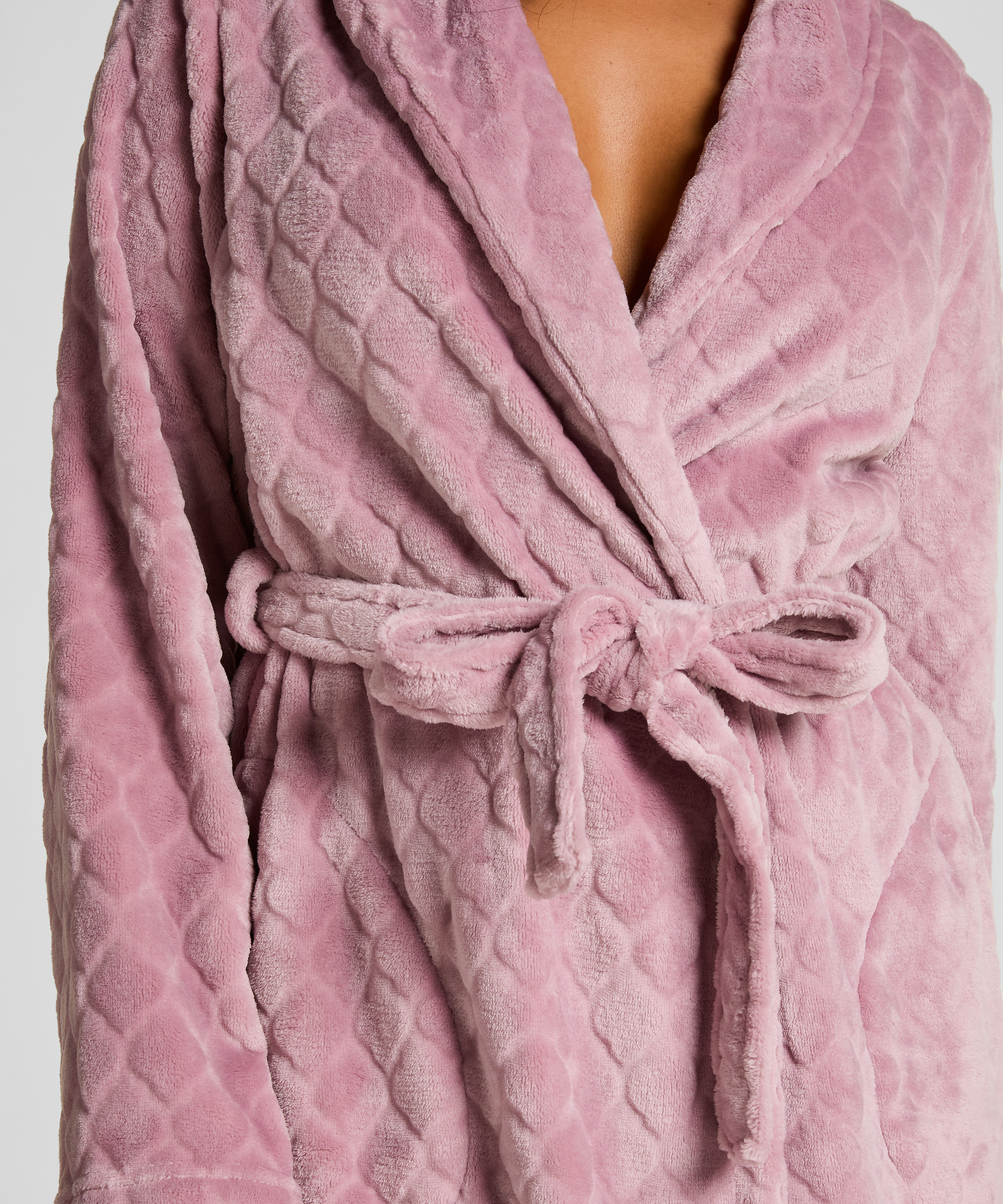 Kr&oacute;tki szlafrok fleece, Fioletowy, main