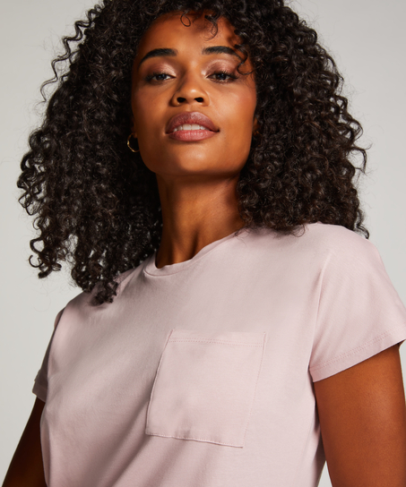 Koszula nocna z okrągłym dekoltem, Fioletowy