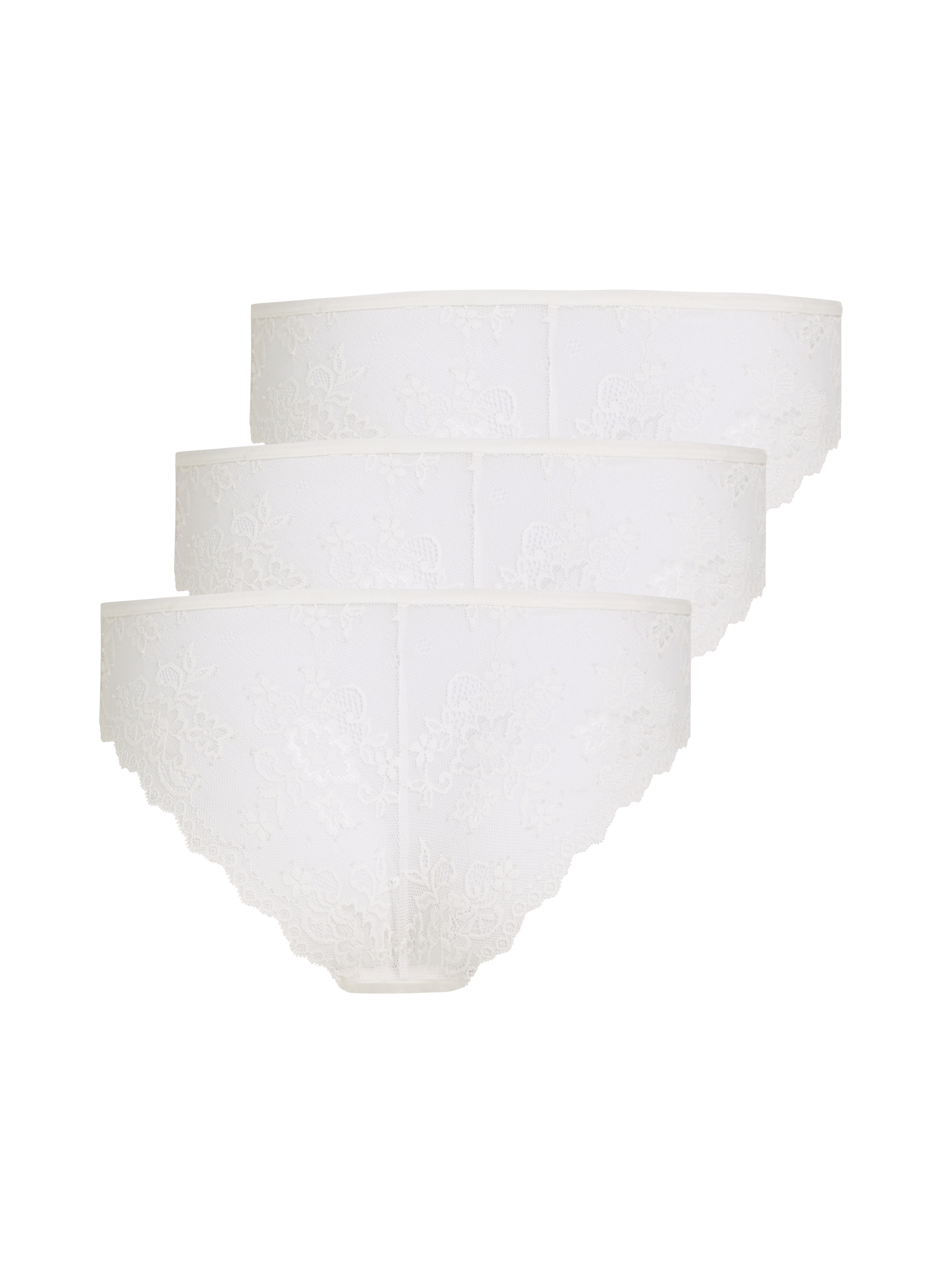 Niewidoczne majtki brazyliany 3 pary, Biały, main