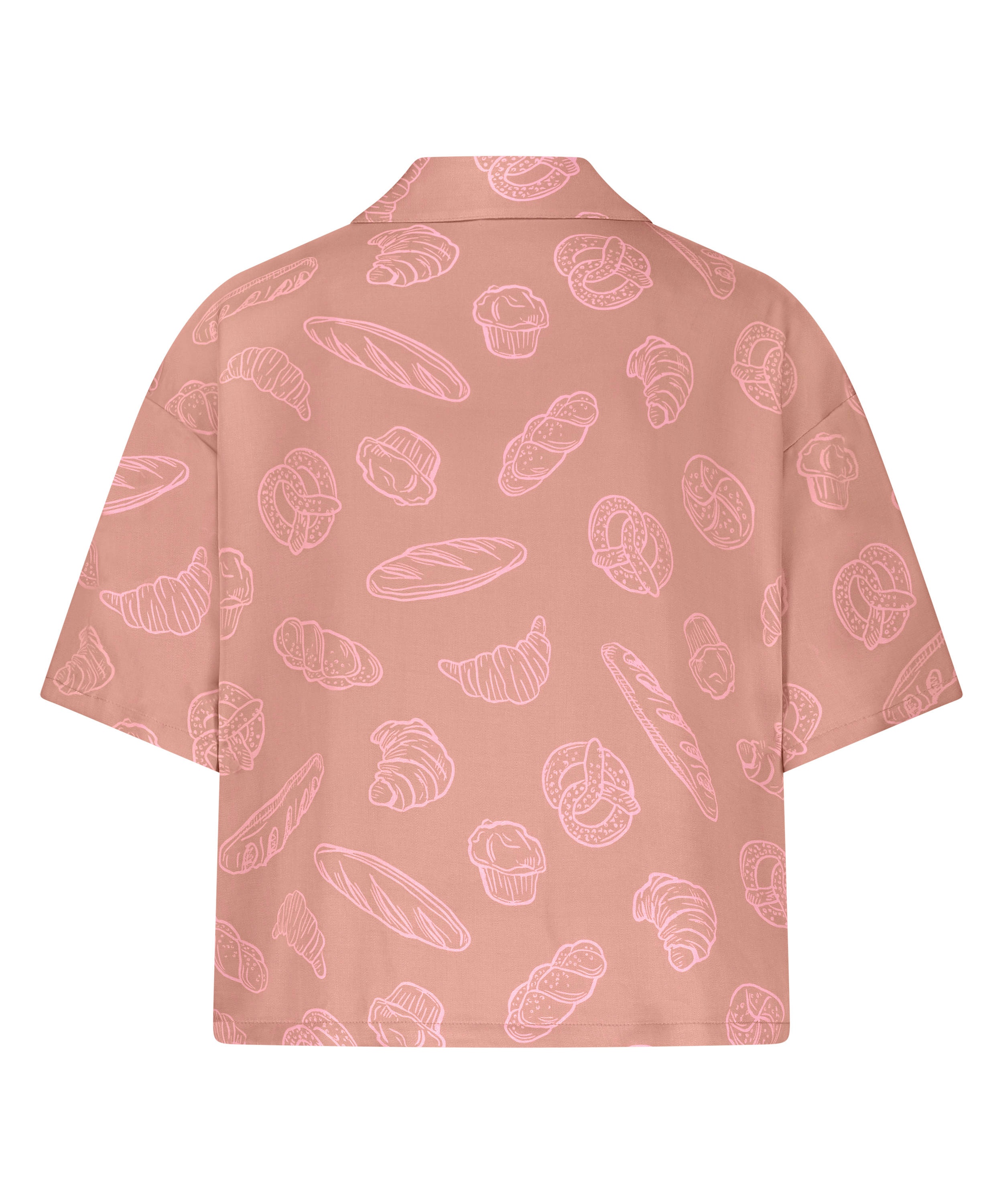 G&oacute;ra od piżamy z kr&oacute;tkim rękawem i nadrukiem, Beżowy, main