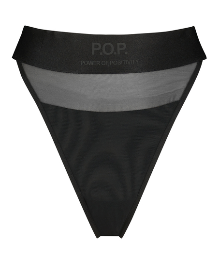 Wysoko wycięte stringi Flexing, Czarny