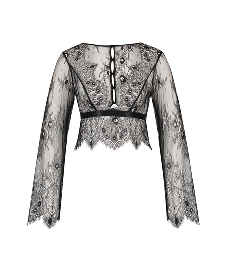 Koronkowy top, Czarny