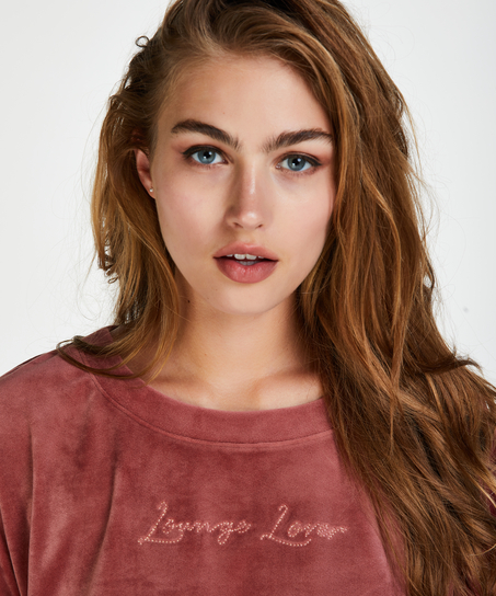 Long-sleeved Velour Top, R&oacute;żowy