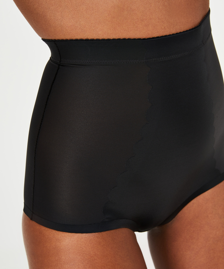 Sculpting scallop high waisted brief - Level 3, Czarny