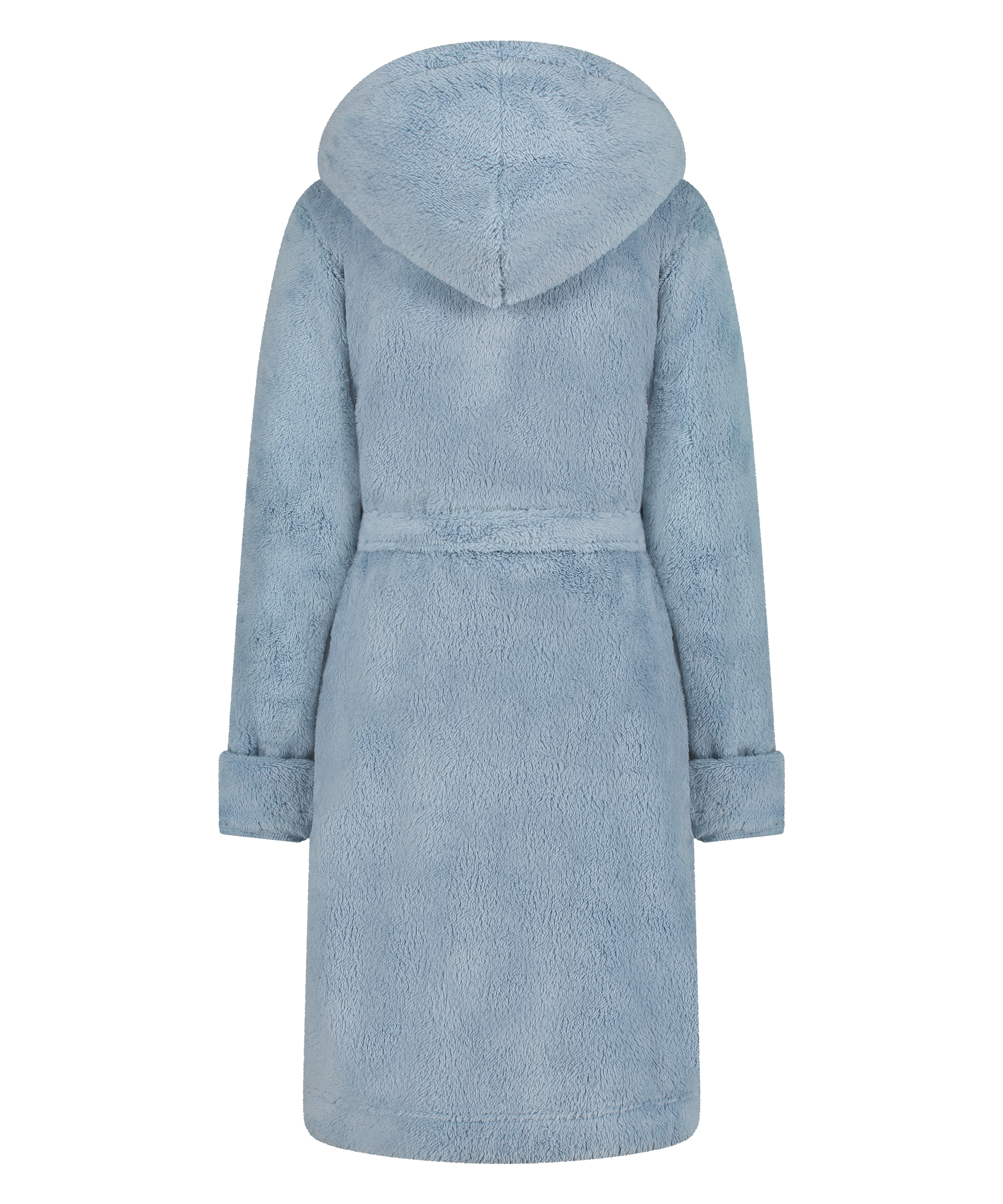 Fleece Bathrobe Short, Niebieski, main