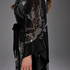 Lotus long chiffon kimono, Czarny