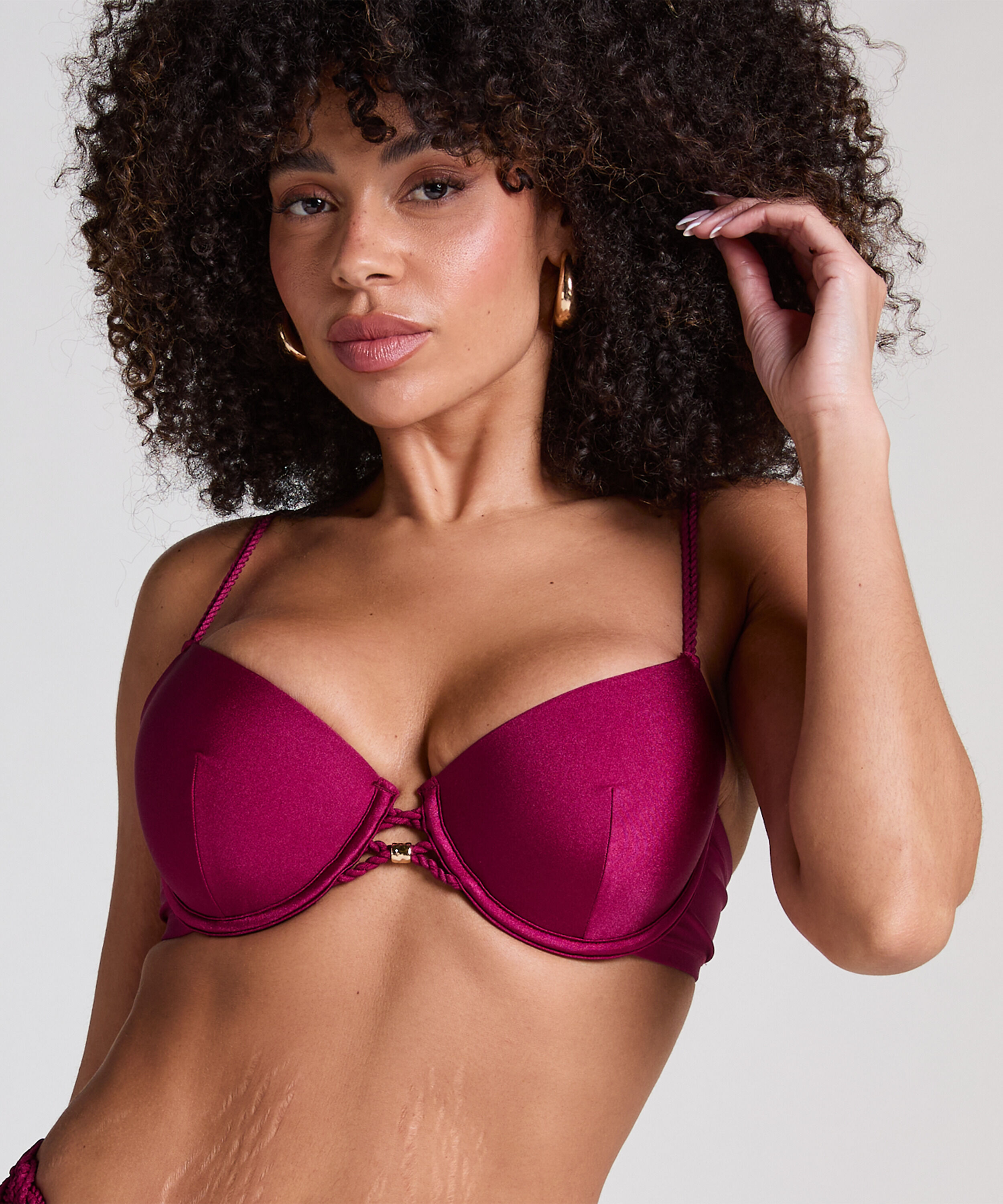 Usztywniany top bikini z fiszbinami Marrakech, Czerwony