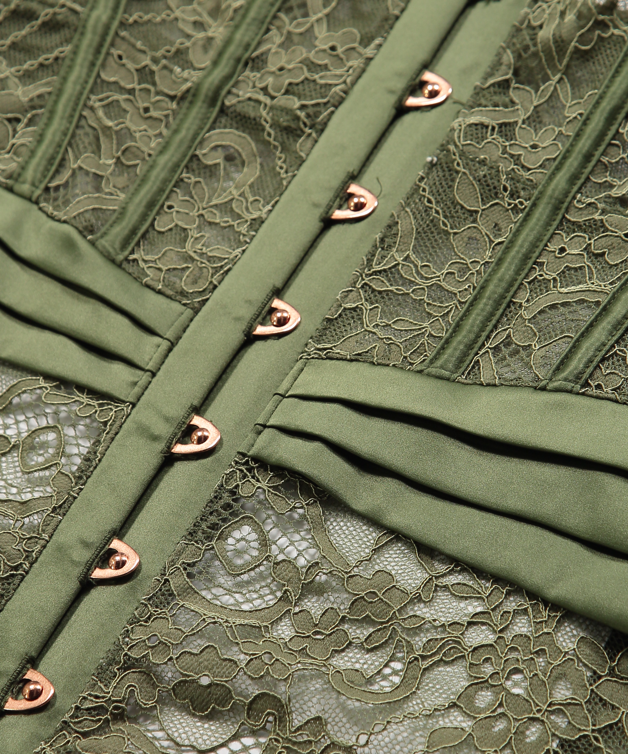 Usztywniony gorset z fiszbinami Amelia, Zielony, main