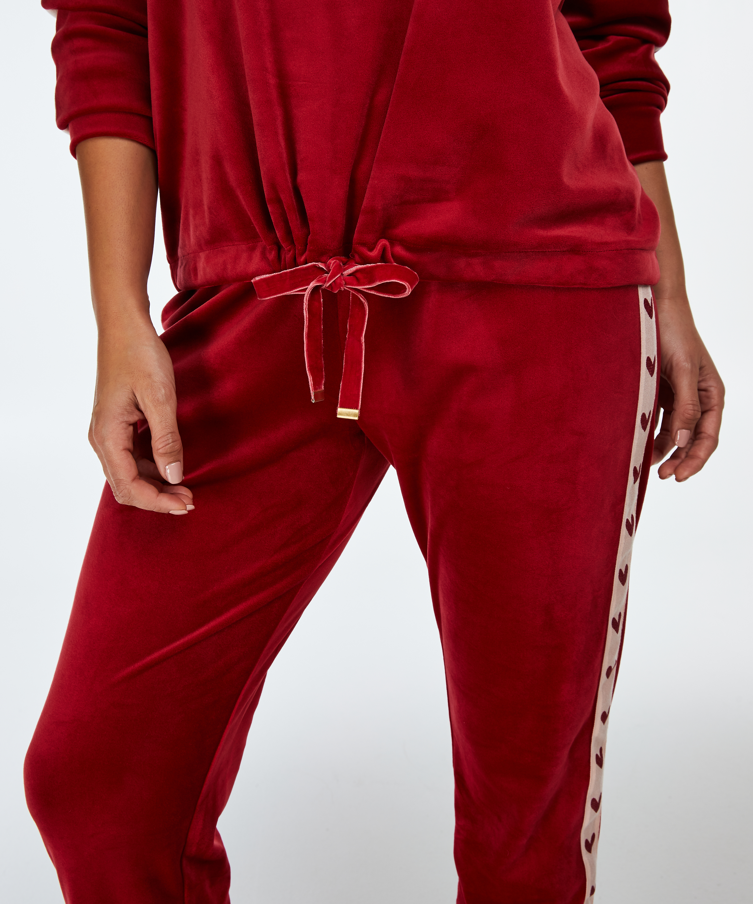 Velours Heart top, Czerwony, main