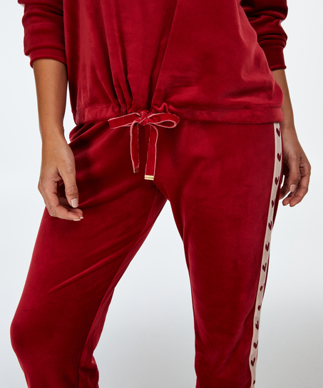 Velours Heart top, Czerwony