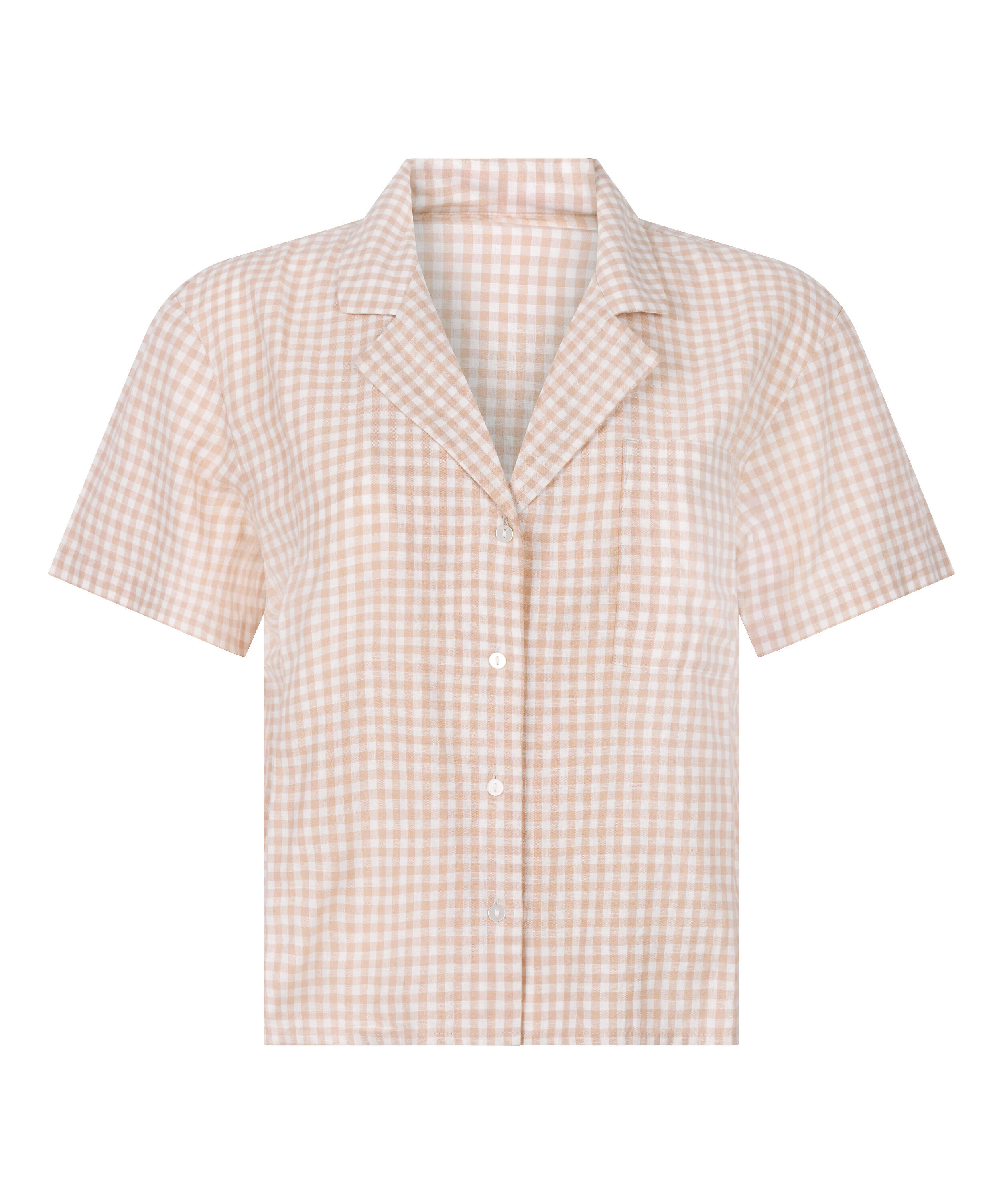 Bluza lniana w kratę, Biały