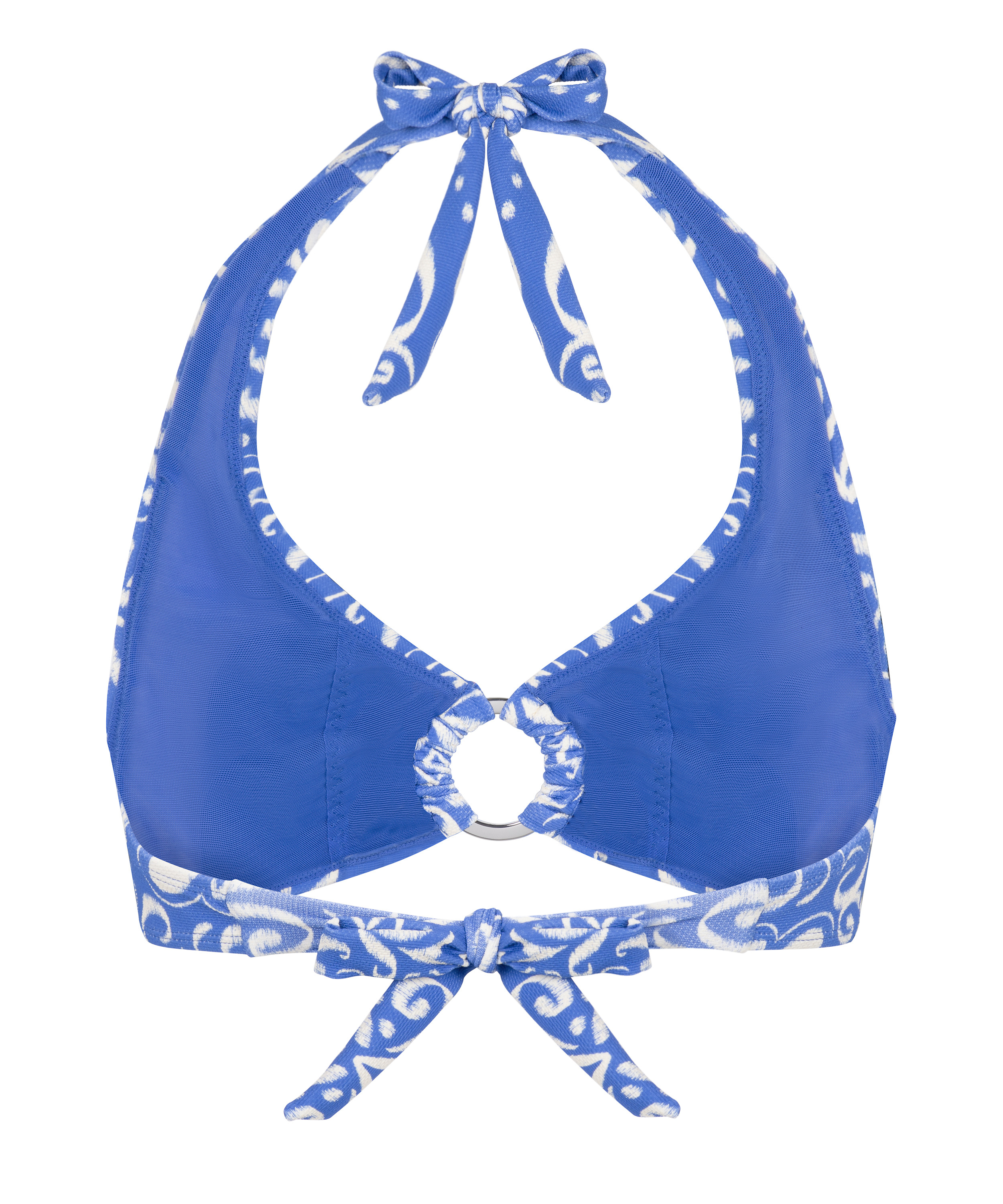 Kr&oacute;tki top z dekoltem halter Cancun, Niebieski, main