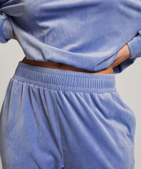 Spodnie z welurowego dresu, Niebieski