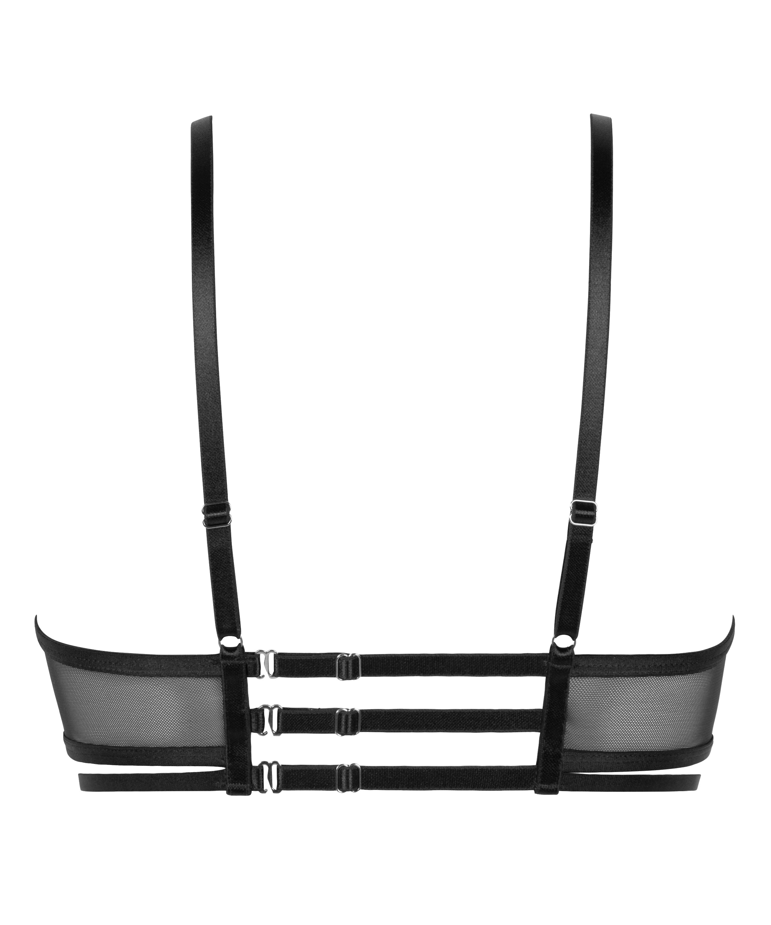 Nieusztywniany długi biustonosz z fiszbinami Scarlett, Czarny, main