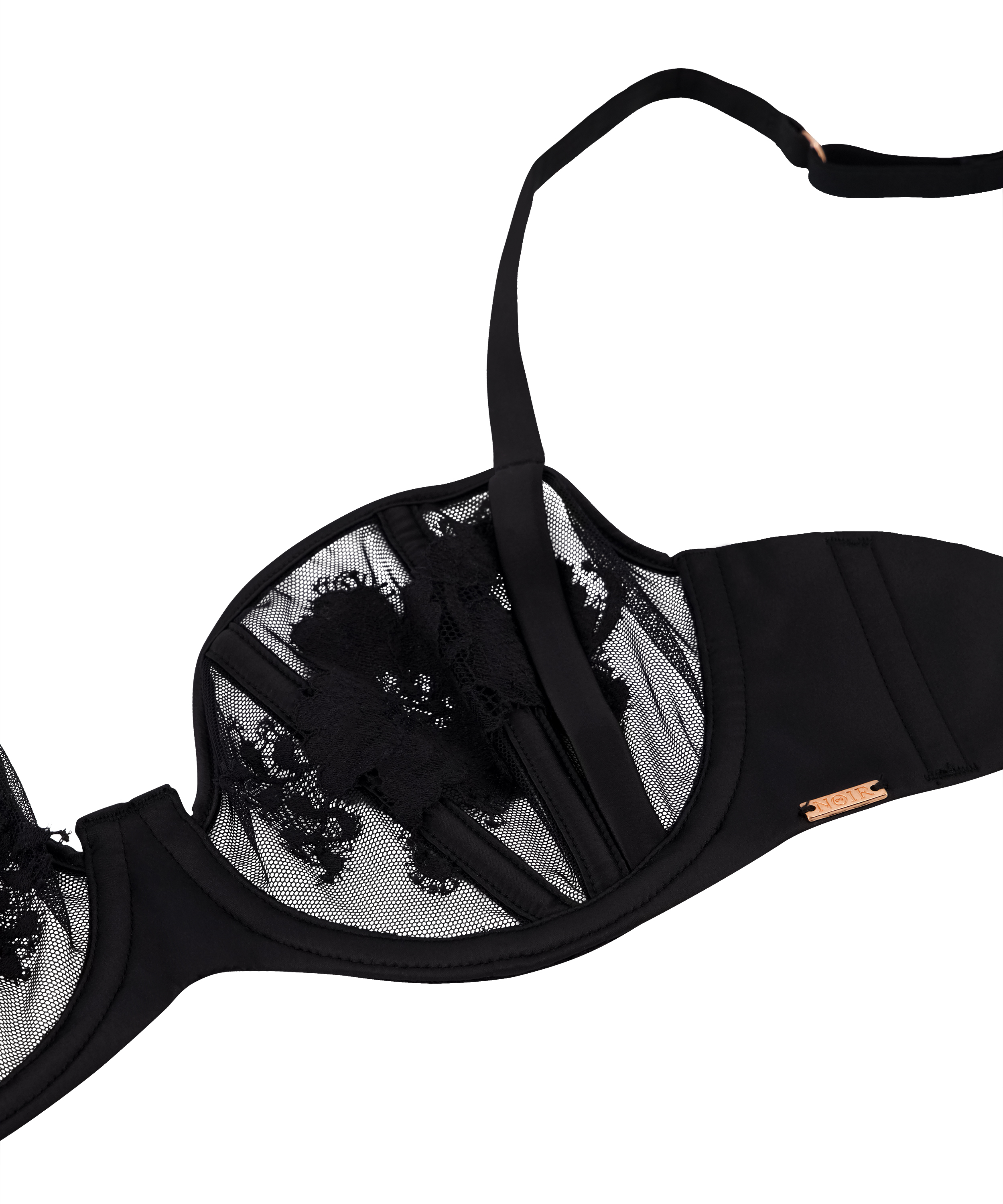 Nieusztywniany biustonosz z fiszbinami Ember, Czarny, main