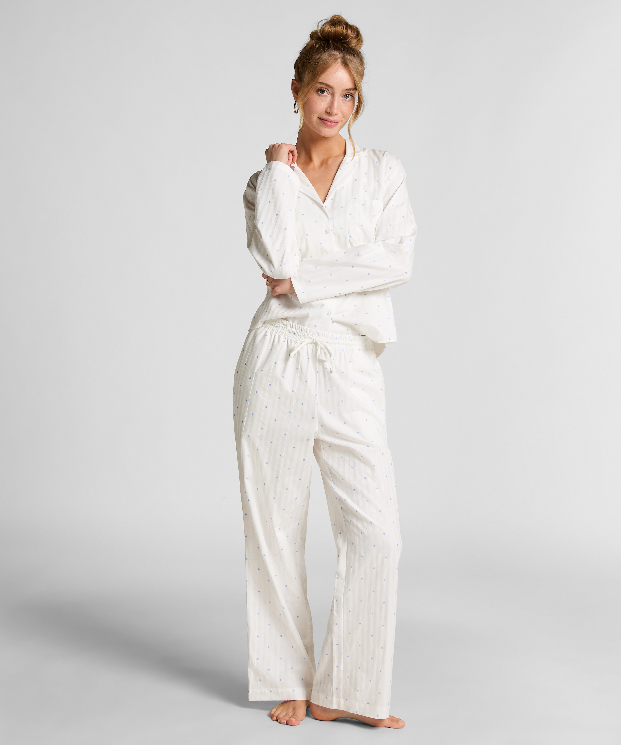 Dżersejowe spodnie Jacquard Hearts, Niebieski, main