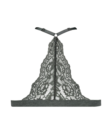 Tr&oacute;jkątna bawełniana braletka z usztywnieniem Chloe, Szary