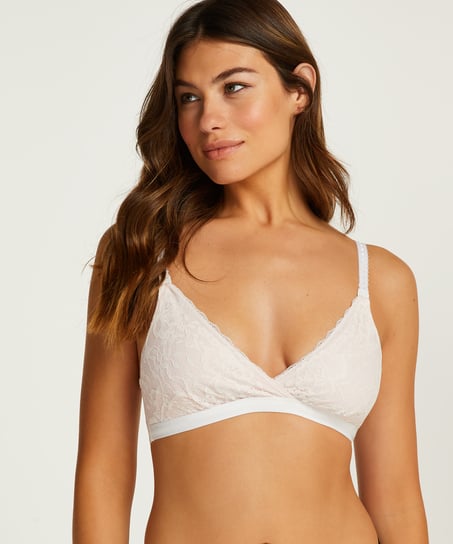 Nieusztywniony biustonosz do karmienia Liz, Biały