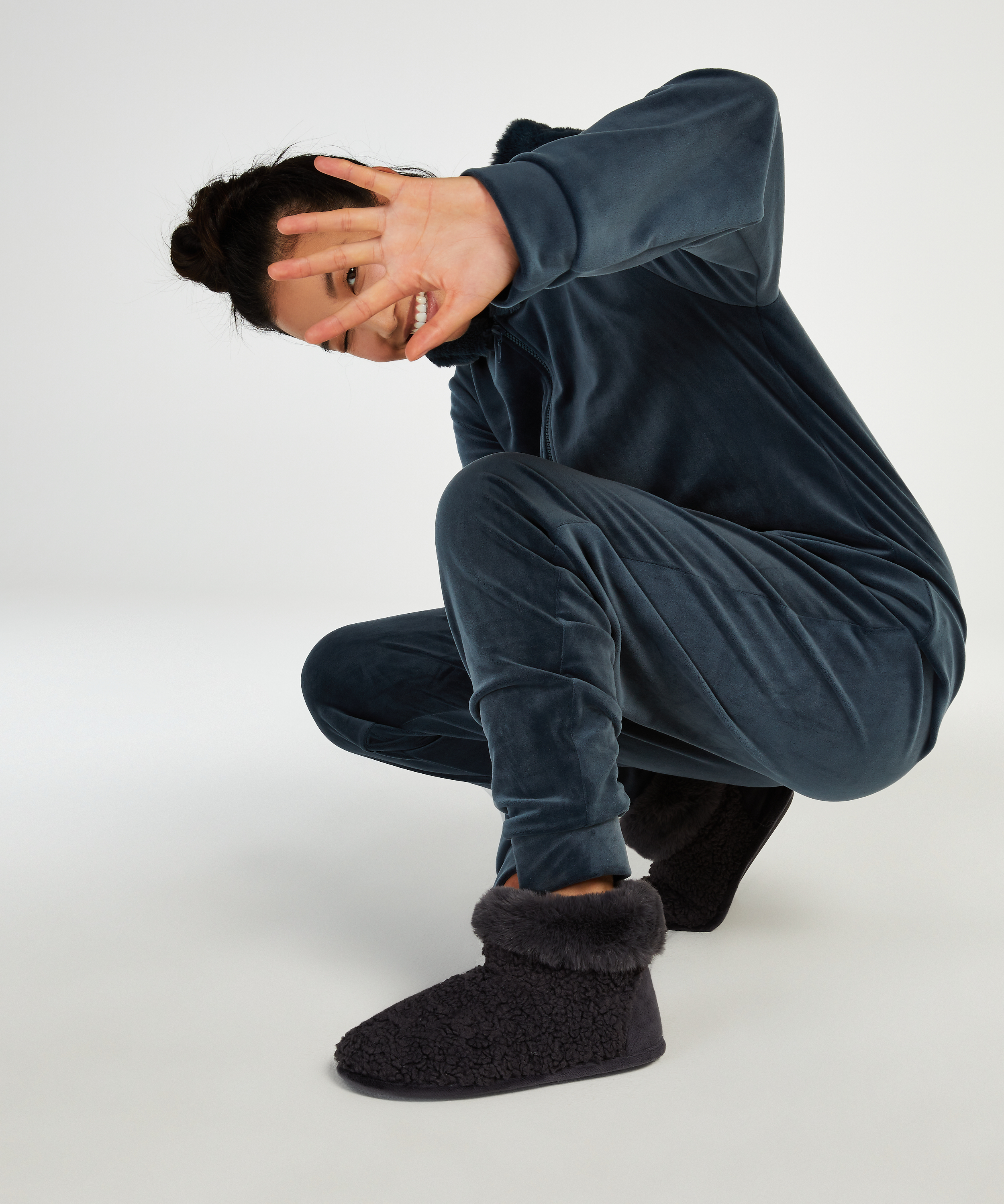 Kapcie Teddy, Szary, main