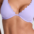 Scallop biustonosz bikini bez wkładek z fiszbinami, Fioletowy