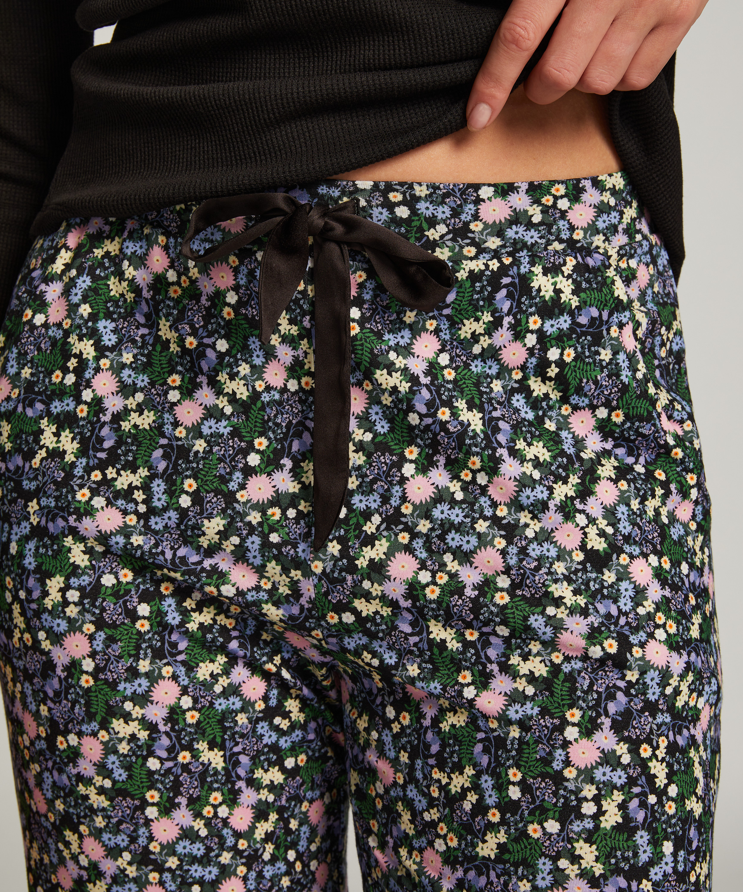 Tall spodnie piżamowe, Czarny, main